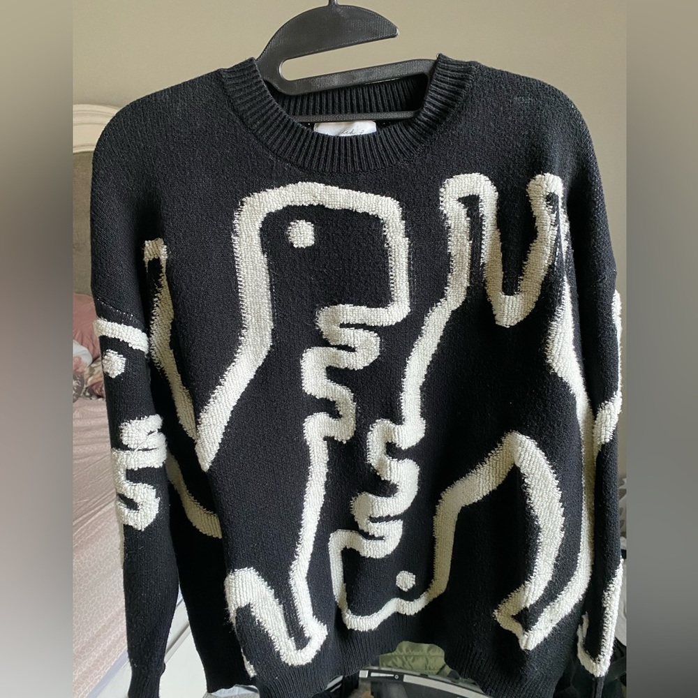 Dinosaur Sweater -Black and White